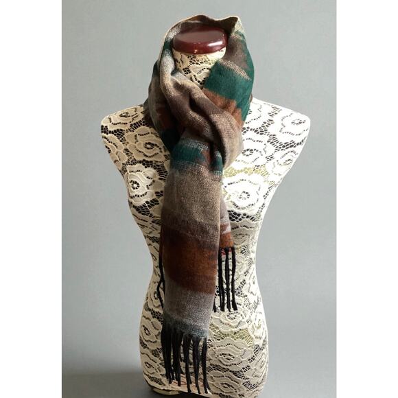 Cashmyarn by Berkshire in tribal design wrap shawl 74x14.5 - Picture 1 of 4